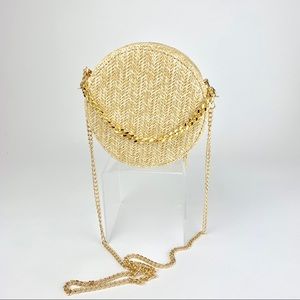 Boho round straw weave shoulder bag